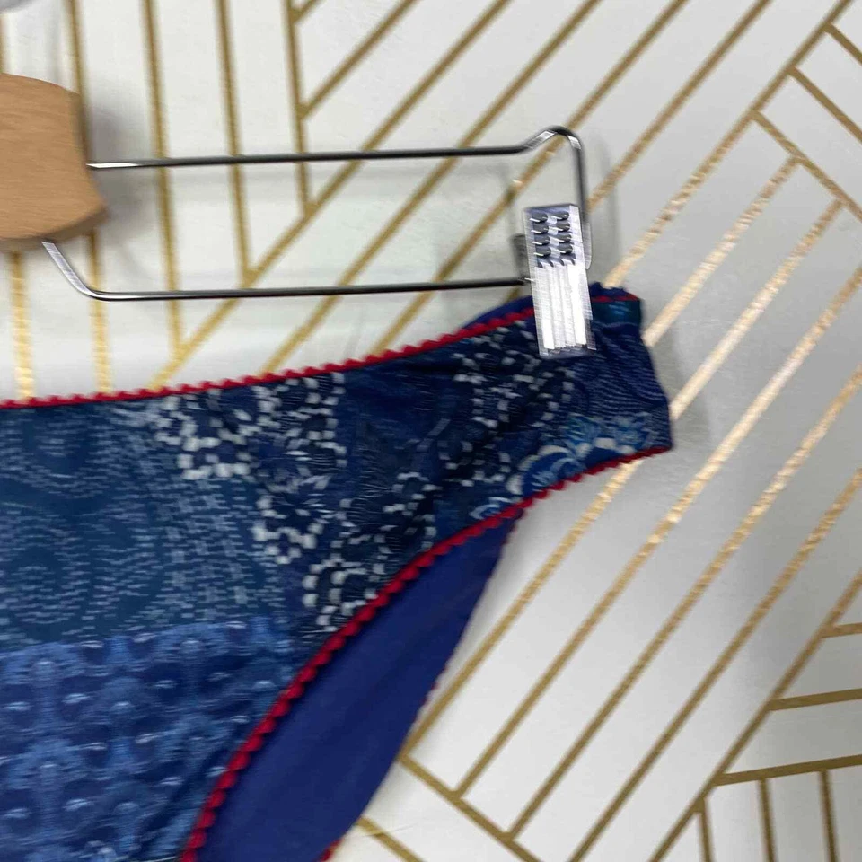 NUEVO CON ETIQUETAS FAHERTY Parte Inferior Baja Reversible en Japonés Floral Azul Rojo Talla EE. UU. Grande Foto 4 de 4