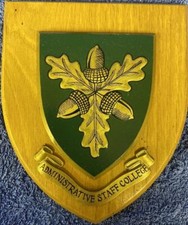 Vintage  Administrative Staff College University  School Crest Shield Plaque xzk