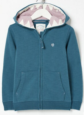 Fat Face Boys Shark Tooth Glow In The Dark Zip Hoodie In Various