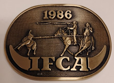 Vintage 1986 Norden International Federation Of Cowboys Association Belt Buckle
