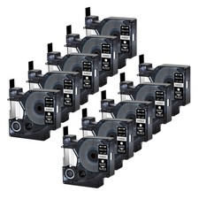 10 PK White on Black Label Tape 1/2" For DYMO D1 45021 LabelManager 160 450 12mm