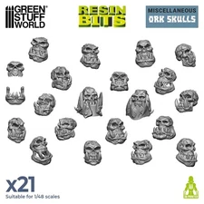 3D printed Ork Skulls Orc army - Basing Scatter Scenery Terrain Miniature Bases