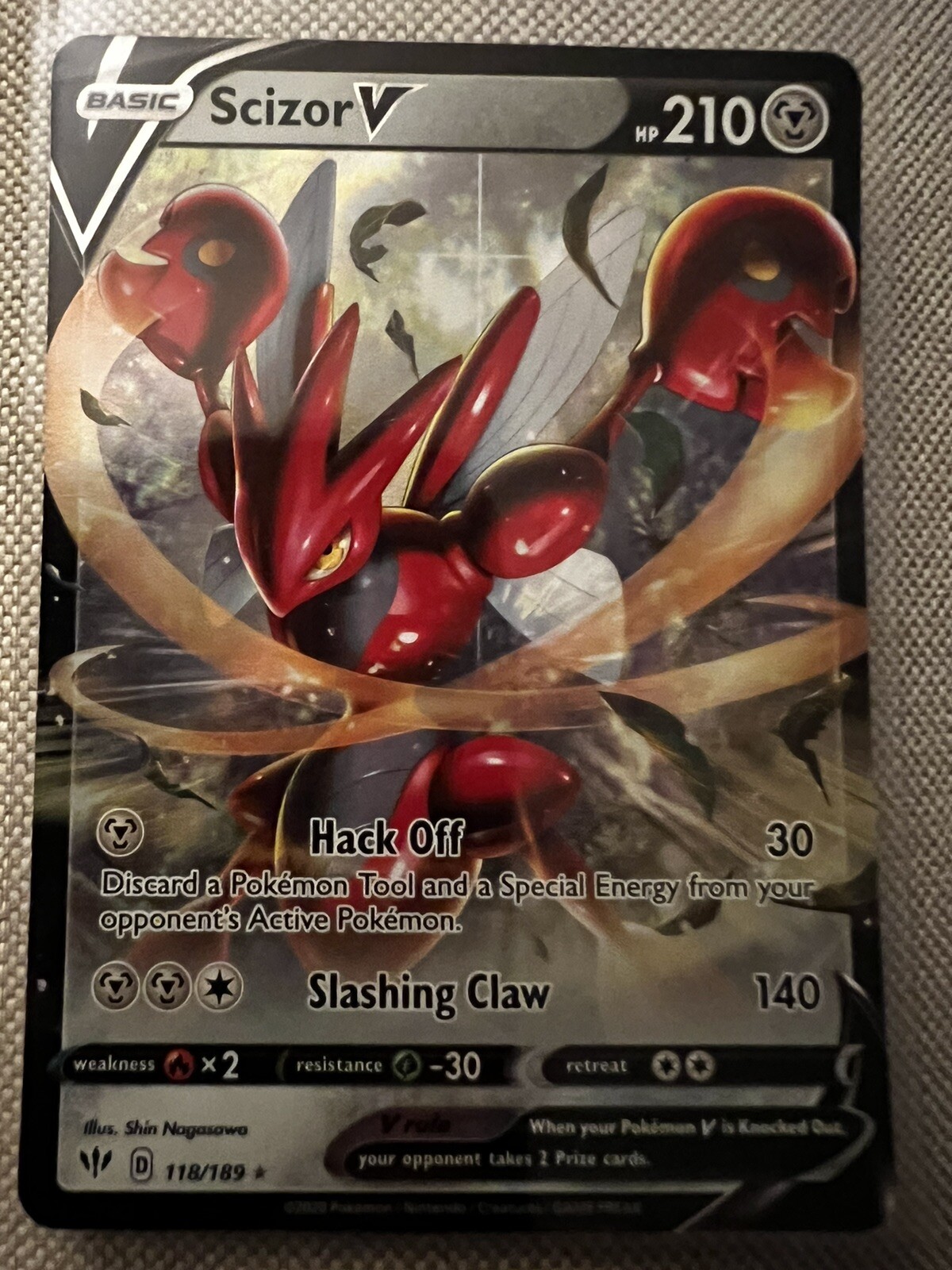 Scizor V 118/189 - Darkness Ablaze - Ultra Rare Pokemon Card - Near Mint