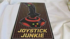 Joystick Junkie Raised Metal Sign Game Room Man Cave Gamers Video Game Decor 