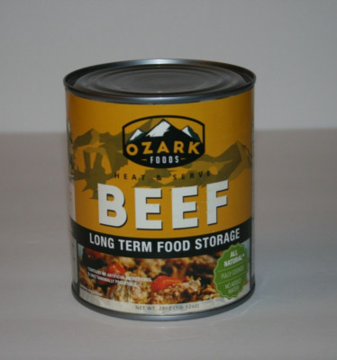 Ozark Foods Heat & Serve All Natural USA Beef Long Term Food Storage 28 oz. Can