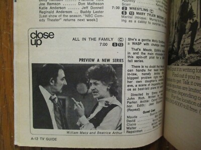 July 8, 1972 TV Guide(MAUDE PREVIEW/BEA ARTHUR/SUSAN SULLIVAN/RICHARD CASTELLANO