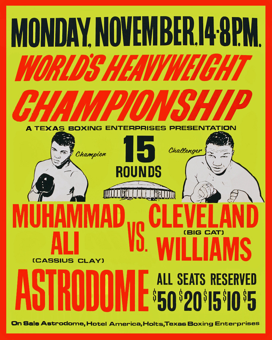 Muhammad Ali vs Cleveland Williams 1966 Fight Poster 8x10 Photo | eBay