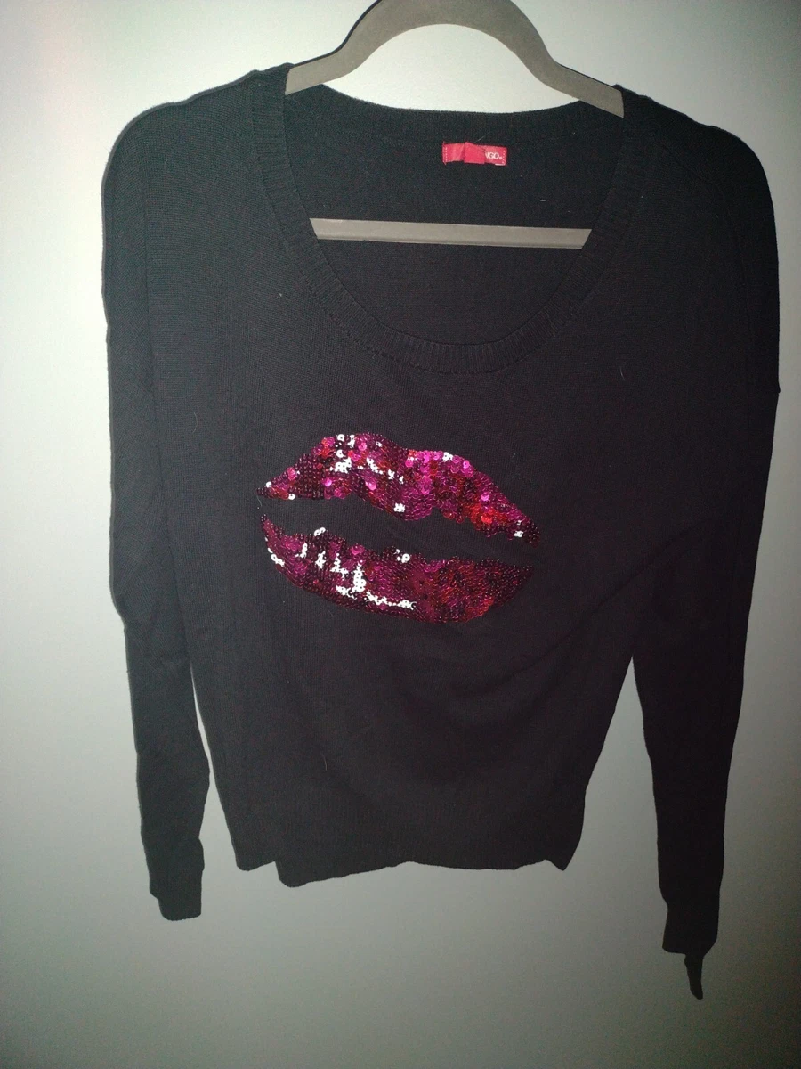 Sequin lips best sale sweater