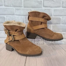 Caterpillar CAT Women's Jory Combat Boots Brown Suede Leather US Size 7.5