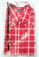 NEW Greenfield Red  White Plaid Men's Shirt w Protective Bag Size XL