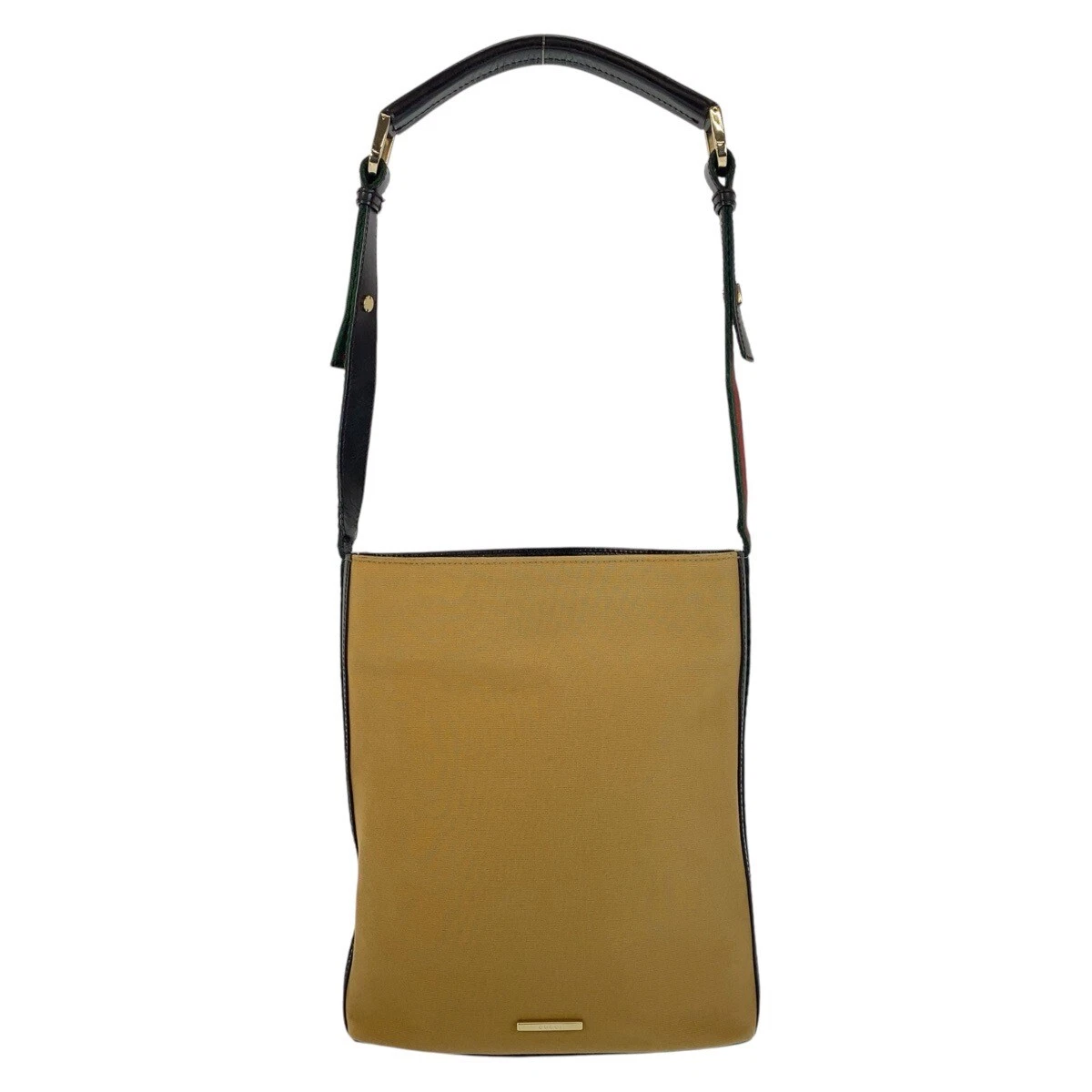 Sac à bandoulière GUCCI Web Stripe 4286 camel noir doré toile/cuir GG