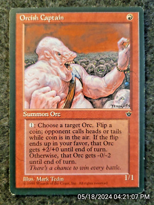 Magic the Gathering MTG Orcish Captain (60) Fallen Empires  VLP ...... (DS3D1G1)