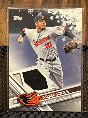 ADAM JONES 2017 TOPPS WALMART HOLIDAY MEGA BASEBALL JERSEY PATCH ORIOLES RELIC!!