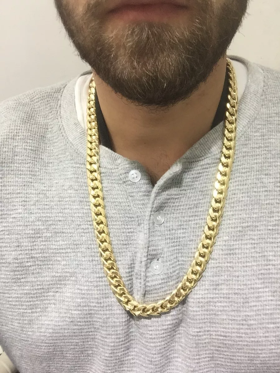 14k Yellow Solid Gold Men s Miami Cuban Link Chain 28 13.3 mm 129.2 Grams