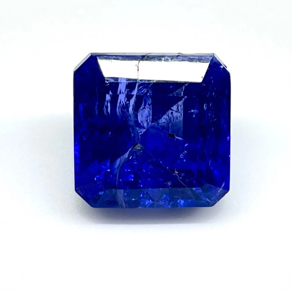 Piedra preciosa suelta azul vibrante corte cuadrado tanzanita natural de 10,59 quilates certificada Foto 3 de 4