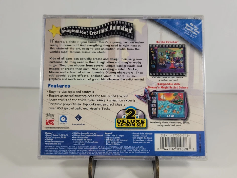 Disney Magic Artist : Cartoon Maker (PC CD, 2002) 2-Disc Deluxe Set - New Sealed - Image 3 of 4