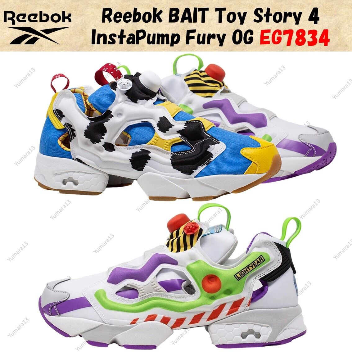 Reebok BAIT Toy Story 4 InstaPump Fury OG EG7834 Men's Size Reebok BAIT Toy Story 4 InstaPump Fury OG EG7834 Men's Size