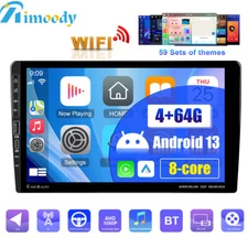 8-Core 4+64G 9" Android 13 Double 2Din Car Stereo Radio GPS Nav CarPlay DSP WIFI