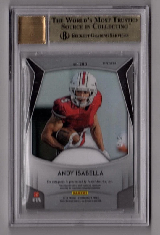 Andy Isabella RC 2019 Prizm Draft Green Auto Umass SSP 4/5 BGS 9.5 /10 Auto - Image 2 of 3