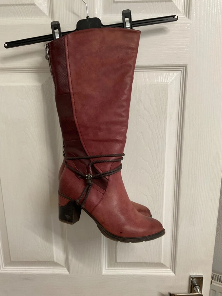 Burgundy calf cheap length boots