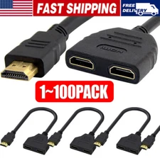 4K HDMI Cable Splitter Adapter 2.0 Converter 1 In 2 Out 1 Male to 2 Female lot