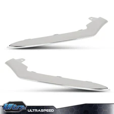 Pair L&R Front Bumper Chrome Trim Molding Fit For Mercedes 2014-2016 W212 E350