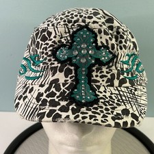 Blazin Roxx Hat Women's Cross Bedazzled Abstract Print Bling Cap OSFM Cowgirl