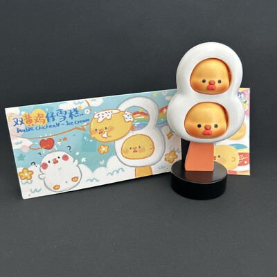 Double Chicken Ice Cream Sofubi Figure by Unknown Artist Collectible Toy 
