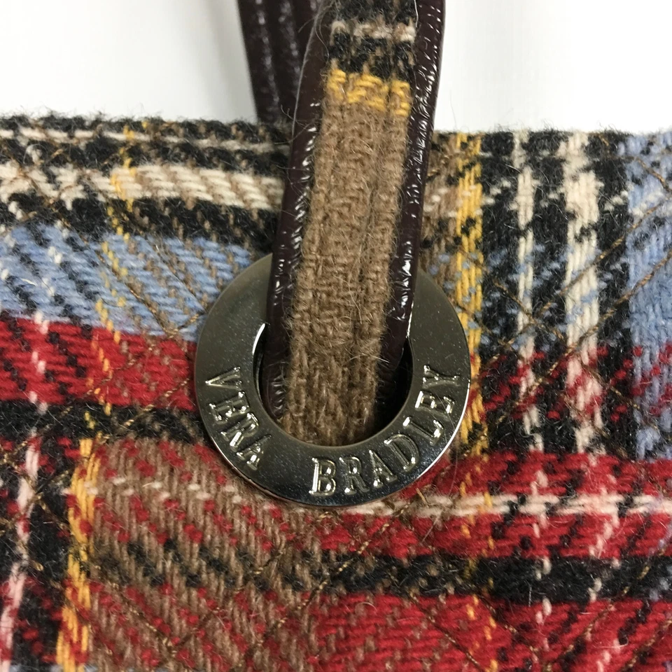 Bolso de Hombro Vera Bradley Highlands a Cuadros Marrón Rojo Multi Patchwork Cuadros Foto 4 de 4