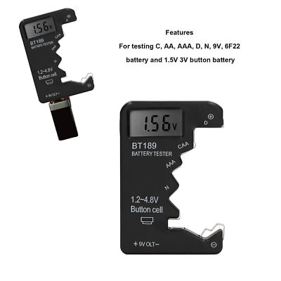 Battery Checker Capacity Tester Meter Digital Display Tool for AA AAA 6F22 9V