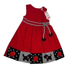 Rare Editions 00s Vintage Red/Black Polka Dot Christmas Dress Sz 5