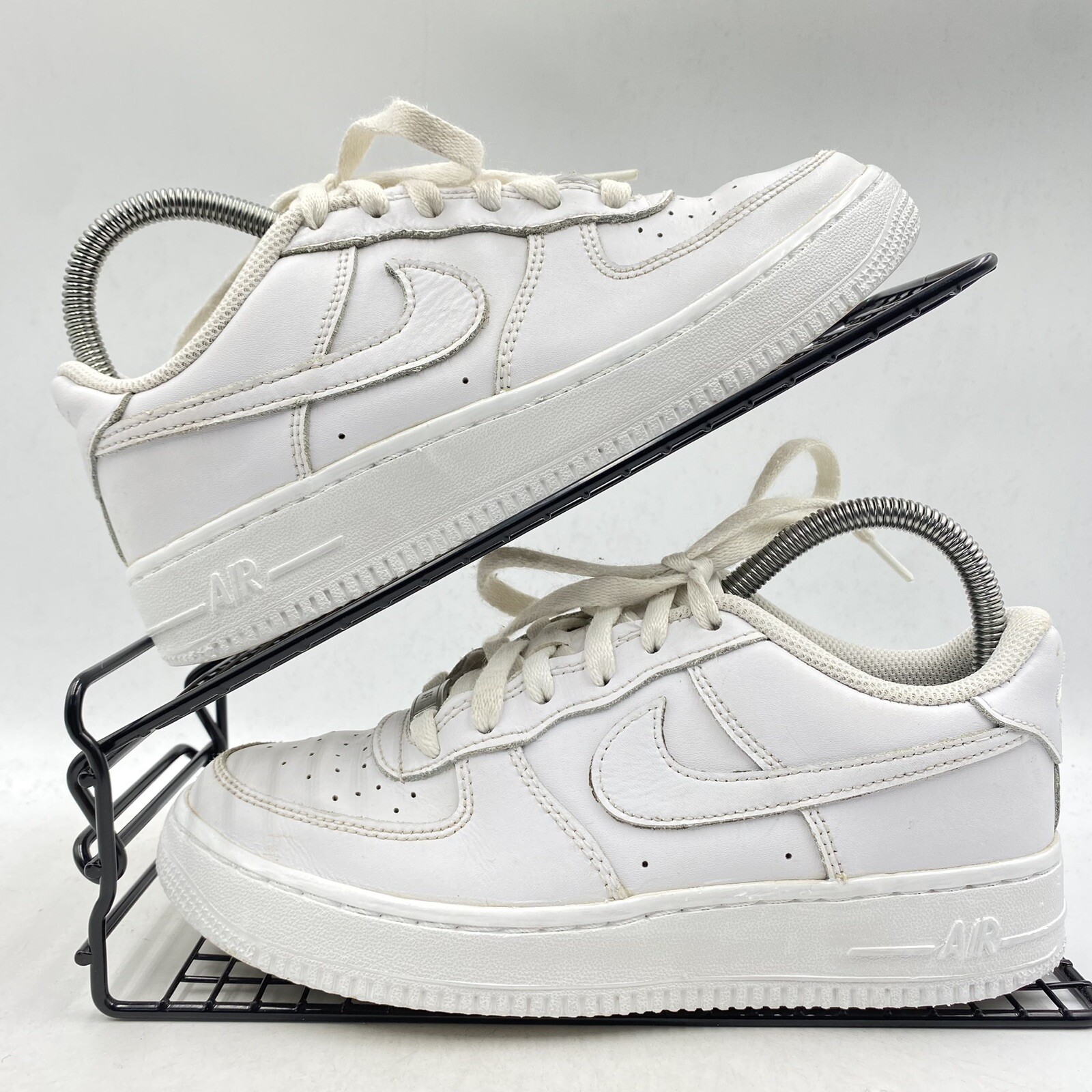SCARPE DA GINNASTICA NIKE AIR FORCE 1 BIANCHE TAGLIA UK 4 BASSA PELLE TRIPLA CASUAL DH2920 111