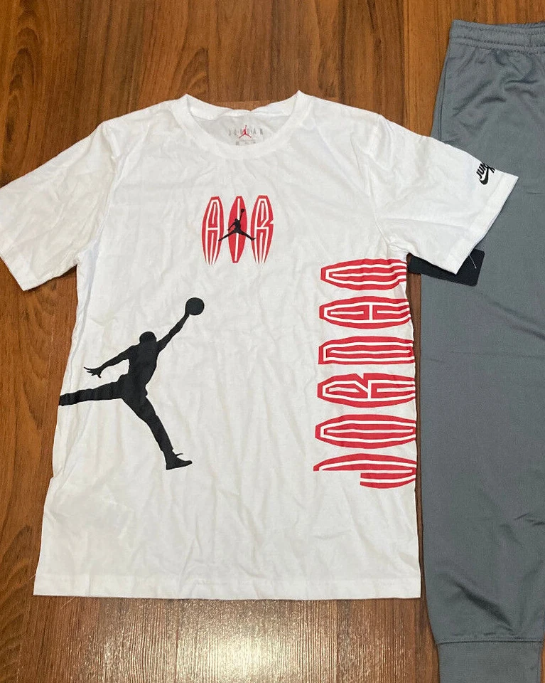 Nike Air Jordan Youth Boy T-Shirt PANTS Tracksuit 2pc Size XL-18 New - Image 2 of 4