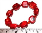 Lot# 89 Beautiful chunky faceted red coral & carnelian gemstone beads bracelet — photo 2