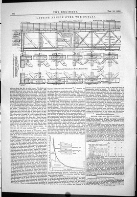 Alte Technik 1886 Gitterbrücke Fluss Sutlej Erhebung Hauptgürtel viktorianisch