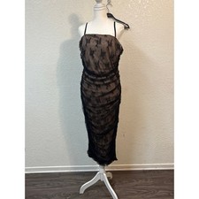 2xl black lace ruched dress