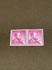 2 Vintage Rare Abraham Lincoln 4cent Postage Stamps purple 1958 Unused