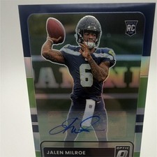 2025 Panini Donruss Rated Rookie Jalen Milroe #307 Seahawks Optic Autograph 