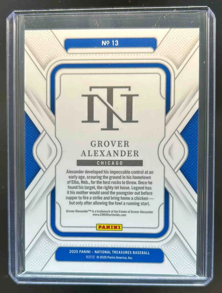 2025 National Treasures Grover Alexander Red #11/75 Cubs - Image 2 of 2