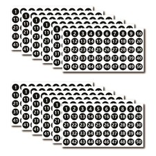 Degiehbung 12 Sheets 600 Pieces Vinyl Black Number Stickers, 1 1 inch,
