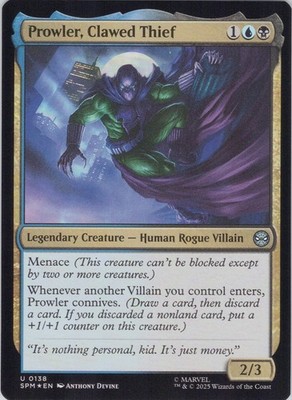 MTG Foil Prowler, Clawed Thief U Marvel's Spider-Man 138 NM