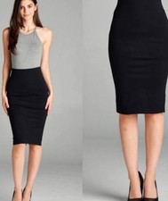 Vintage SCOTT MCCLINTOCK Gray Knit Stretch Polka Dot Skirt NWOT