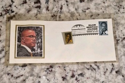 Charles H. Wright Museum Of African American History 1992 Envolope W/Malcom X