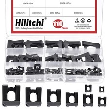 Hilitchi 110PCS 8 Sizes U Type Clips Assortment Kits 4/5/6/8/10/12/14/16 MM A...