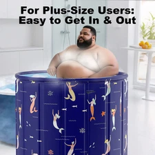 XXL 130 Gallon Portable Foldable Tub - Large Indoor Outdoor Soaking Bath, Spa...