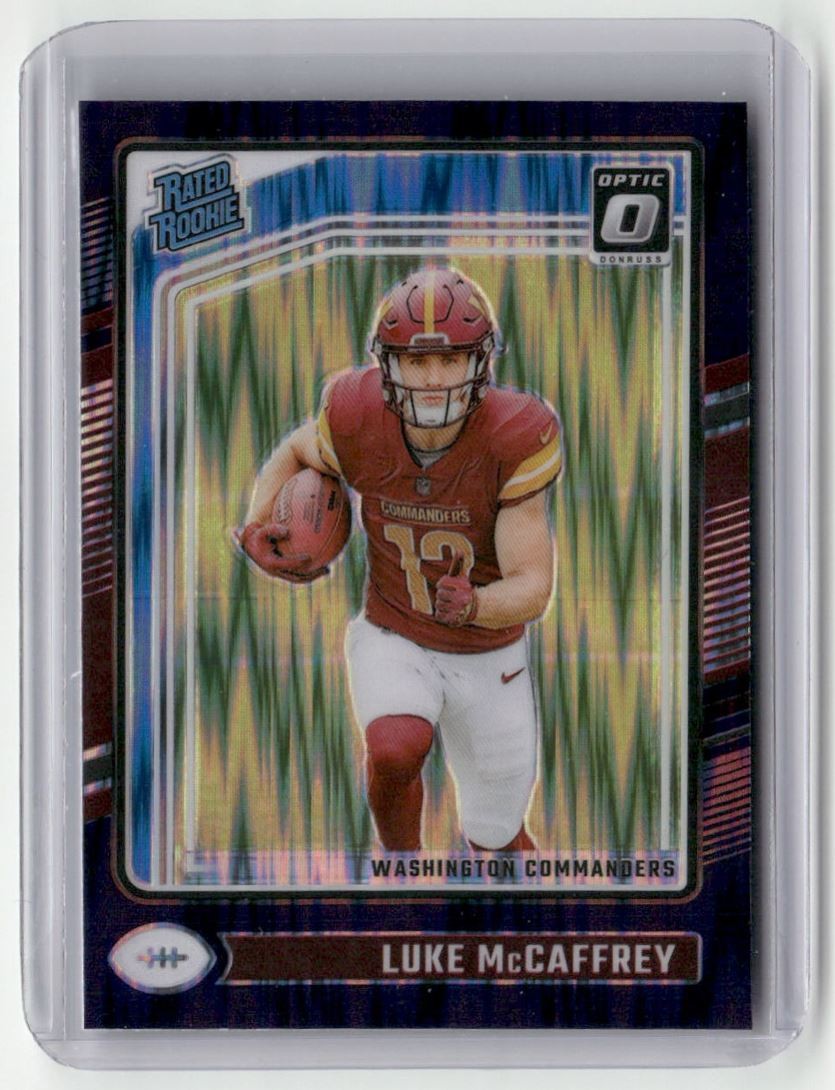 2024 Donruss Optic Purple Shock Luke McCaffrey Rookie Washington Commanders #268