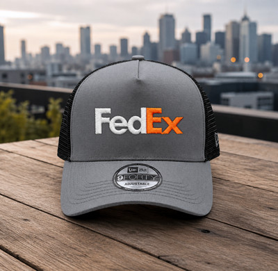 FedEx Ground Hat Grey Embroidered Logo Adjustable