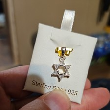 925 Sterling Silver Star of David Pendant With Cz Stones