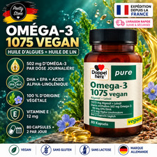 Doppelherz - Omega-3 1075 gélules végétaliennes, 80 unités,