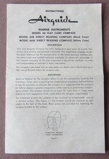 Original Vintage Airguide Instructions Model 66 66b 66w Reading Compass Marine Original Vintage Airguide Instructions Model 66 66b 66w Reading Compass Marine
